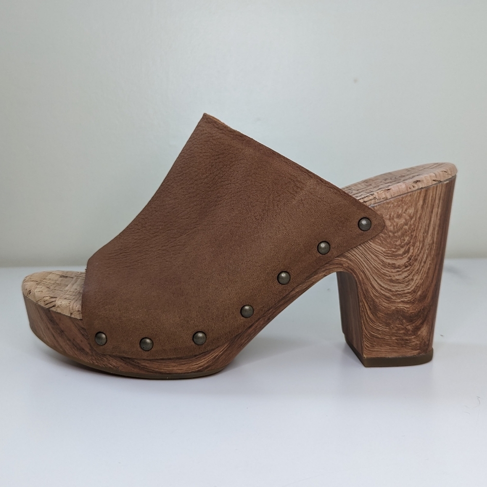 Kork Ease Women's Danika Mules Wood Platform Cork Footbed Slides Size 9M